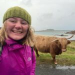 Eilidh McMillan with a cow