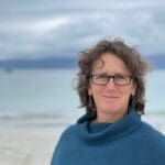 Ruth Harvey on the North End beach on Iona