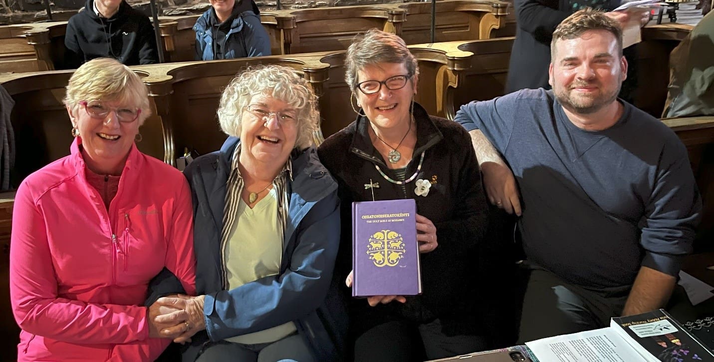 Associate Member Nancy Dodman shares news of the dedication of the Mohawk Bible at Iona Abbey.