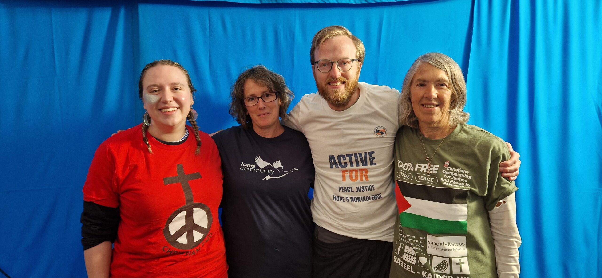 Four peacemakers together at Greenbelt Festival