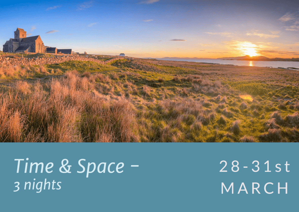 The Abbey with a glorious sunrise behind it. For Time and Space week 28th-31st March 2026