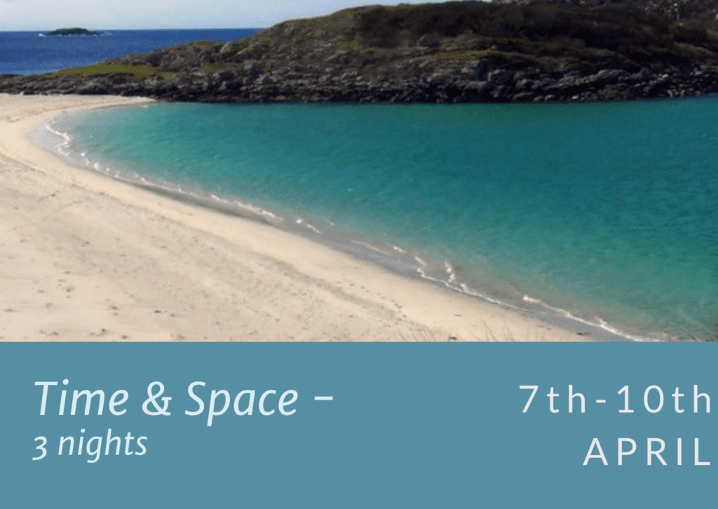 Sandy beach with torquise water. A scene for Time and Space on Iona