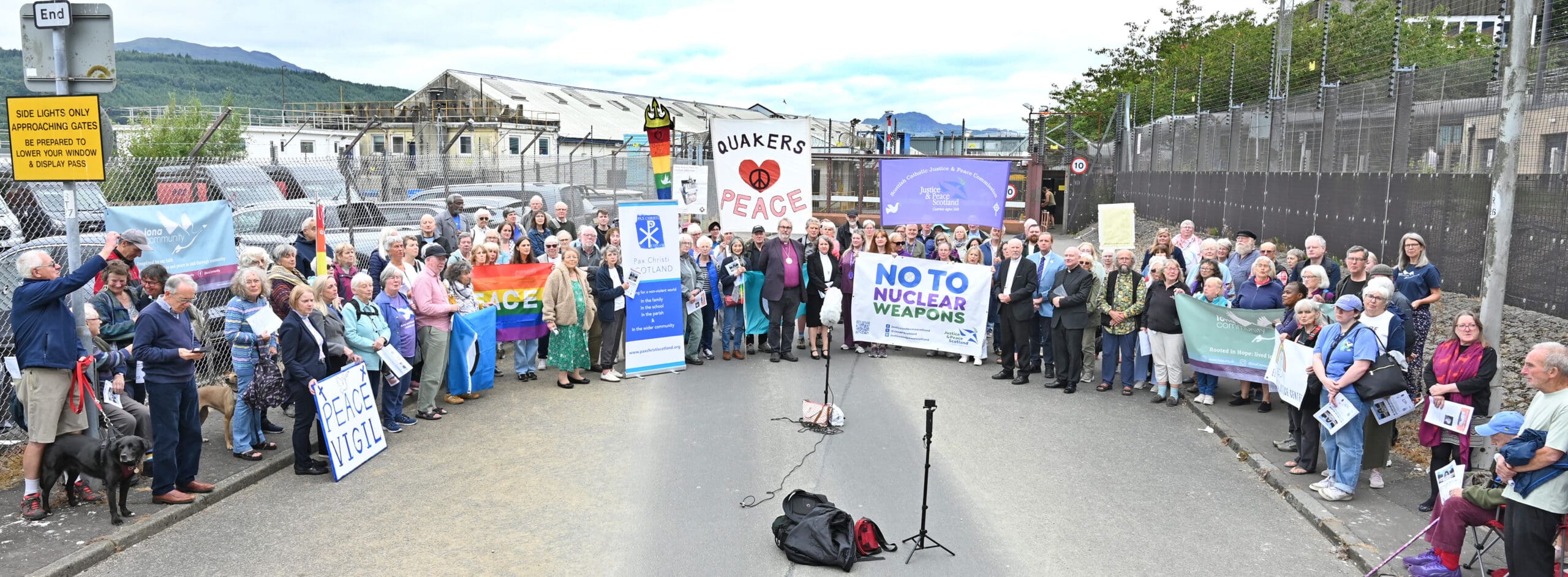 On Saturday 2 August, more than 100 people attended a peace vigil outside the HM Naval Base Clyde in Faslane, home to the UK's nuclear-armed submarines.