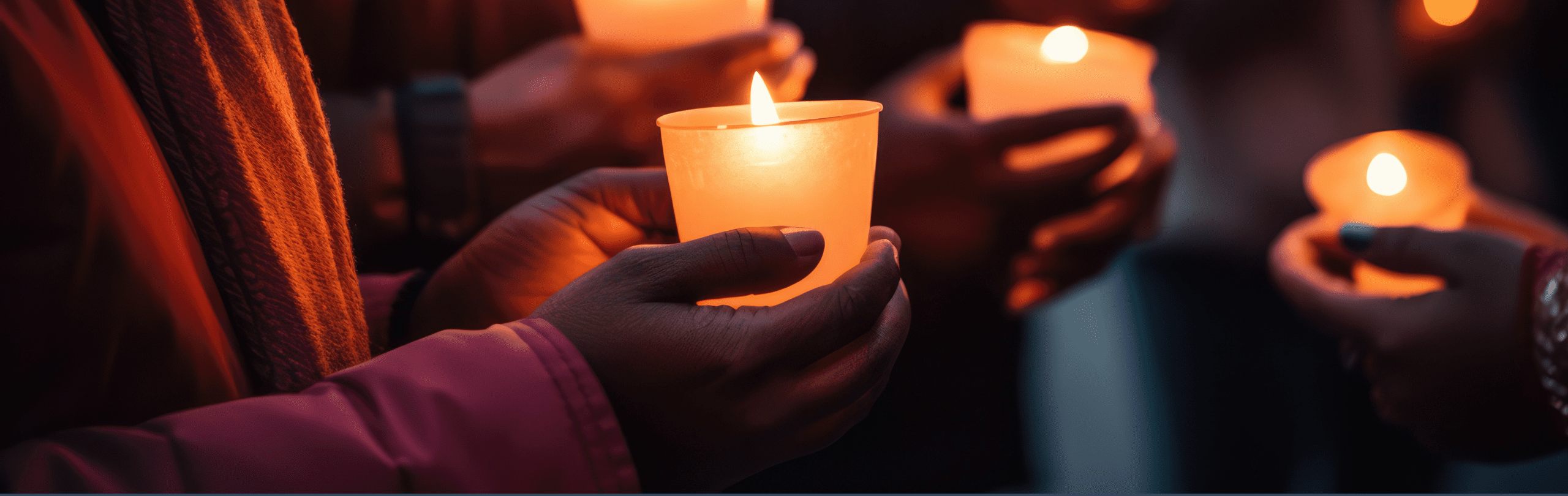 People holding candles